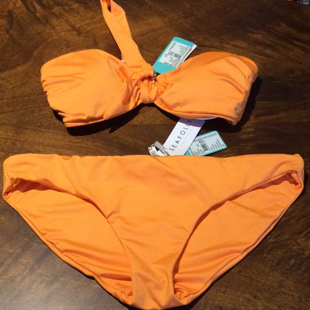 Seafolly Orange Bandeau Bikini Set
